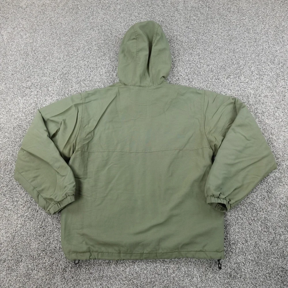 Duluth Jacket Mens M Green Fleece Lined Zip Windbreaker Bomber Coat Utility Work